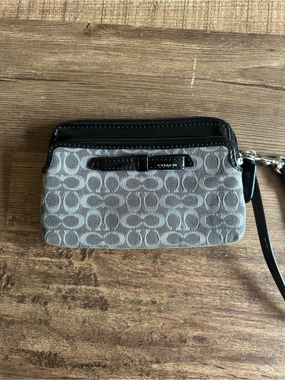 Vintage Coach Poppy Signature Double Zip Wristlet Y2K